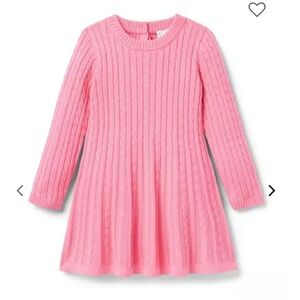 Janie and Jack baby girl 6-12 months pink cable knit long sleeve dress